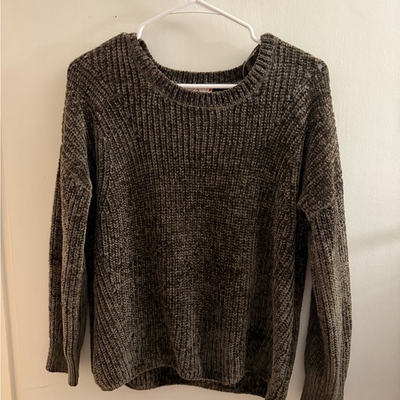 Pink Rose Sweaters - Pink Rose Dark Brown Crew Neck Sweater